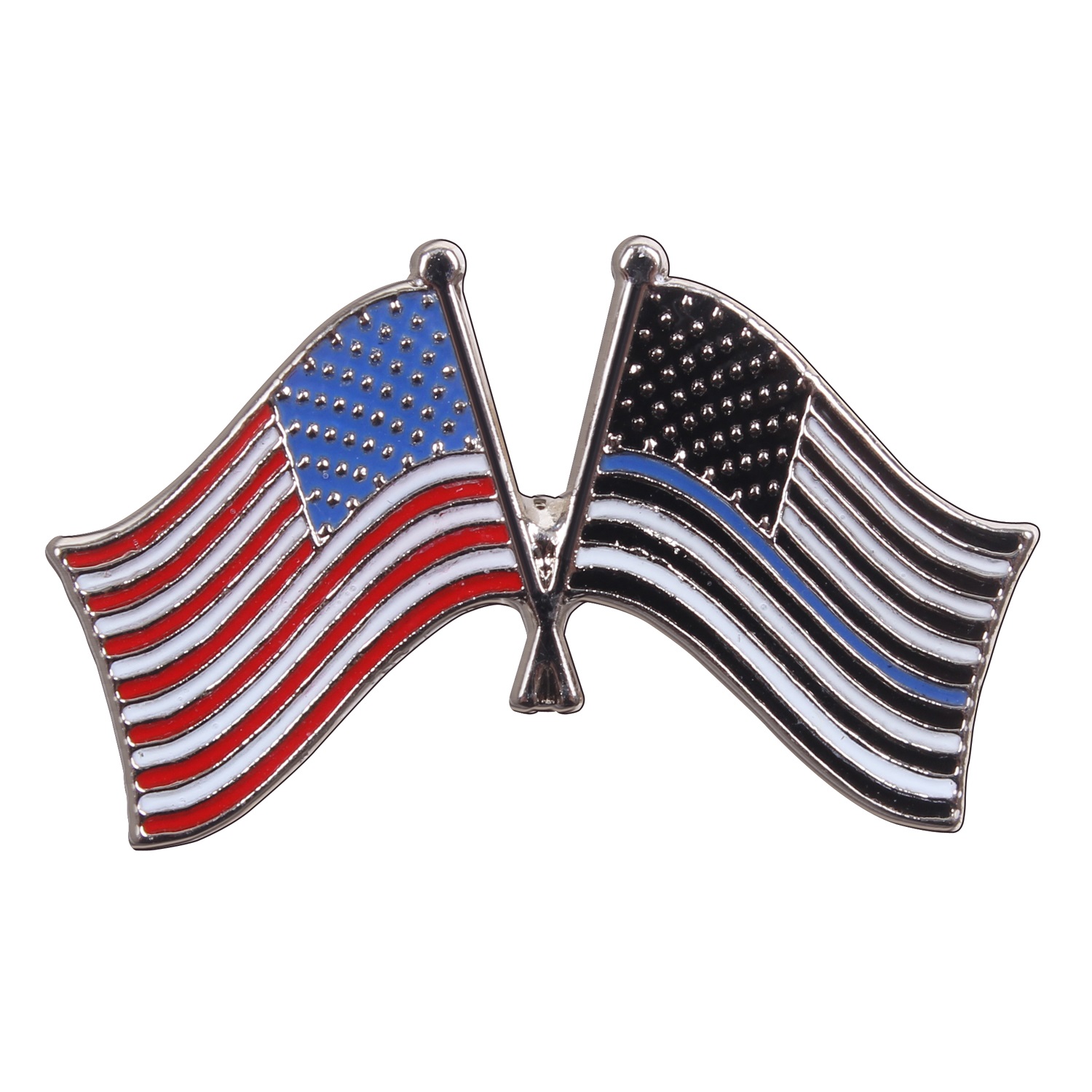Odznak vlajka USA barevn a s modrou linkou - zvtit obrzek