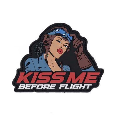 Nivka 3D plastov KISS ME BEFORE FLIGHT velcro - zvtit obrzek