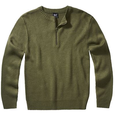 Svetr pulover Armee zip 3/4 ZELEN - zvtit obrzek