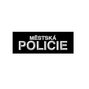 Nášivka MÌSTSKÁ POLICIE malá velcro ÈERNÁ