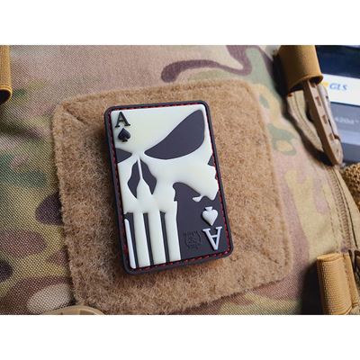Nivka PUNISHER ACE OF SPADES velcro GLOW IN THE DARK revers