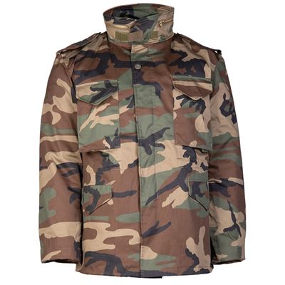 Bunda US M65 imp. s vlokou WOODLAND